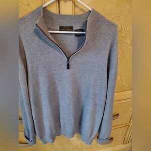 Fox Den Country Club Half Zip Gray Sweater. Xl. Exc Cond.
